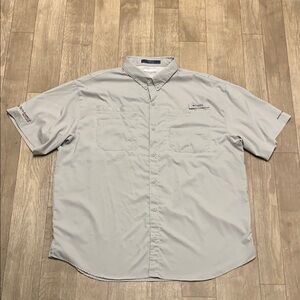 Mens Columbia Performance Fishing Gear‎ Omni-Shade Button Up Short Sleeve Shirt